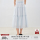自巧小個(gè)子藍色度假襯衫半身裙兩件套2025夏新款白色蛋糕裙套裝裙 云水藍半身裙 S （3碼）