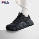 FILA 斐樂(lè )女鞋七夕送可頌面包鞋復古老爹鞋2024冬季新款厚底鞋運動(dòng)鞋 黑/影黑灰-BD 39