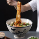 陶瓷陜西大碗油潑面老關(guān)中商用大號(hào)褲帶專用西安老碗高腳加厚面碗 8英寸關(guān)中碗