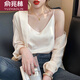 俞兆林性感V領(lǐng)寬松黑色百搭綢緞打底衫外穿吊帶背心女內搭潮 702冰絲吊帶 膚色1件 均碼 （80-135斤）