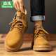 森馬（senma）新款真皮經(jīng)典簡(jiǎn)約馬丁靴男款春季厚底防滑防水高幫戶(hù)外運動(dòng)靴子男 大黃 39
