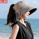 迷人微笑遮陽(yáng)帽女夏天防曬帽子韓版時(shí)尚休閑蝴蝶結披肩漁夫帽防曬紫外線(xiàn)遮臉騎車(chē)大沿太陽(yáng)帽女 卡其色 均碼