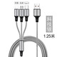 鴻偉科 三合一數(shù)據(jù)線蘋果/安卓/typec充電線 iPhone小米vivo華為oppo一拖三數(shù)據(jù)線 高品質(zhì)一拖三數(shù)據(jù)線-銀色