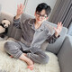 童話課堂男童法蘭絨睡衣秋冬款兒童珊瑚絨中大童小孩寶寶家居服男孩春長(zhǎng)袖 灰色 160碼建議身高145-155厘米左右