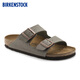 BIRKENSTOCK勃肯德國進口男女款經典舒適軟木Arizona雙扣拖鞋送父親送長輩 女款灰色 37