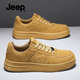 Jeep吉普休閑鞋男春季新款軟底防滑厚底英倫風(fēng)板鞋潮流百搭戶(hù)外運動(dòng)鞋 麥色 【標準運動(dòng)鞋碼】 41
