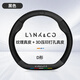 HOCASEN領(lǐng)克汽車方向盤套真皮08emp碳纖維09吸汗03防滑07超薄01/02/05/06 D形/真皮-黑色-領(lǐng)克標(biāo)