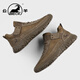 公羊男鞋春季新款休閑軟底運動(dòng)鞋男戶(hù)外徒步登山鞋防滑復古工裝鞋男 卡其色 【標準皮鞋碼】 40 (250mm)