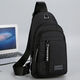 優(yōu)鼎企胸包男士新款尼龍帆布胸包休閑運動(dòng)旅游胸前包單肩斜挎包 7504黑色