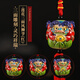 鎏玉堂創(chuàng  )意陶瓷國潮風(fēng)獅爺交趾陶汽車(chē)掛件瑞獸文創(chuàng  )家居辦公裝飾擺件禮物 蓮花三面風(fēng)獅爺（紅） 無(wú)規格