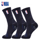 NBA休閑運(yùn)動(dòng)襪男士高筒襪跑步防滑長(zhǎng)筒棉襪毛圈加厚毛巾底籃球襪3雙