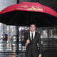 紅葉五人超大黑膠雨傘大號防風(fēng)雨傘加粗加固雨傘男女商務(wù)晴雨兩用傘 棗紅色 10骨 摩托傘面?zhèn)阆?30cm