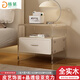 格第（GENDDIE）亞克力床頭柜現代簡(jiǎn)約多功能帶鎖奶油風(fēng)高顏值邊柜小型迷你設計感 奶白色【亞克力+全實(shí)木】42cm