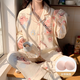 JIOESC帶胸墊睡衣女春秋季甜美可愛長袖開衫可外穿2025新款家居服兩件QC 可愛Loopy【帶胸墊款】 XL【120-140斤】