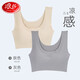 浪莎（LangSha）運動背心薄款夏季內(nèi)衣女大胸顯小無鋼圈文胸聚攏防下垂胸罩 膚色+灰色 XL 【適合120-135斤】