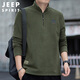 JEEP SPIRIT吉普衛(wèi)衣男春秋季外套男士寬松休閑男裝長袖t恤立領搖粒絨衣服