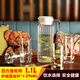 法國弓箭樂(lè )美雅玻璃冷水壺涼水壺扎壺家用大容量水壺飲料果汁壺水杯套裝 四方雪柜樽(1.1L)+4只透明290ML杯