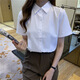 盛賽熙短袖白色襯衫女夏職場工作服2023年職業(yè)正裝不透方領(lǐng)氣質(zhì)學(xué)生襯衣 白色短袖【職場高質(zhì)量】 L建議95-105斤