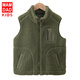 KIDS MAM&DAD兒童顆粒絨馬甲秋冬加絨加厚坎肩親子款男女士可外穿馬甲坎肩背心 軍綠 170