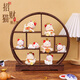 TaTanice中式復古招財貓擺件創(chuàng  )意發(fā)財貓裝飾品客廳辦公室高檔開(kāi)業(yè)喬遷禮物 招財貓+博古架九件套（套餐1）