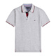 TOMMYBULL美國TOMMY湯米夏季純棉男士短袖POLO衫男裝純色翻領(lǐng)半袖珠地棉 灰色彩條領(lǐng) XXL(190-210斤)