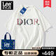 Leekylze官方品牌旗艦聯(lián)名短袖t恤男士半袖寬松重磅高支上衣服情侶裝ins 白色 L