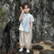 旗鉑漢服男童夏季兒童新中式國(guó)風(fēng)古風(fēng)表演服 鴻影短袖（僅上衣） 150 