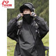 安初夏美式防風沖鋒衣外套男春秋寬松機能斜拉鏈登山服運動夾克 黑色 XL