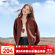 百圖betu女裝2025秋季新款短外套氣質(zhì)潮流工裝口袋外套女2509T15 銹紅 M