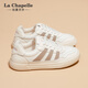 拉夏貝爾女鞋板鞋女新款百搭小白鞋軟底休閑運動(dòng)鞋子女 米卡其-加絨款 39