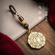 太極八卦牌黃銅汽車(chē)鑰匙扣手機掛件男潮吊墜個(gè)性創(chuàng  )意高檔掛飾品 八卦牌+編織繩