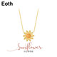 EothS925銀向日葵項鏈女鎖骨鏈明星同款太陽花吊墜送女友生日禮物 925銀向日葵項鏈