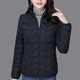 XSQP輕薄夾棉棉服女2024秋冬新款韓版中年寬松短款高領(lǐng)外套小棉襖 黑色 2XL(參考105-120斤)