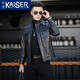 凱撒（KAISER）2026秋冬新款時(shí)尚頭層油蠟羊皮皮夾克男立領(lǐng)修身簡(jiǎn)約機車(chē)服皮夾克 黑色 2XL (180) 適合140-155斤