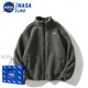 NASALIKE羊羔絨棉服羊羔毛外套男秋冬新款棉服寬松立領(lǐng)搖粒絨加肥加保暖棉 深灰色 L 【建議130-145斤】