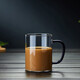 全度（Quandu）玻璃杯子家用耐高溫牛奶杯綠茶杯咖啡杯簡(jiǎn)約帶把辦公室水杯泡茶杯 單只藍色把手款