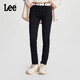 Lee433修身高腰窄腳磨毛黑色牛仔褲潮LWB100433100