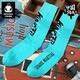 閃電潮牌（GENANX）中長(cháng)襪子男街頭嘻哈英文新款高筒襪子街舞學(xué)生 湖綠色