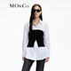 MO&Co.設計感針織抹胸×中性簡(jiǎn)約白襯衫兩件套層次疊穿摩安珂 漂白色 M 165