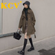 KCV風衣外套女小個子秋季新款韓系高級感流行中長款大衣 咖色 S