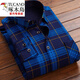 啄木鳥(niǎo)（TUCANO）秋冬季男士保暖襯衫加絨加厚格子長(cháng)袖襯衣休閑潮中老年爸爸父裝 HB685(款) 加絨 3XL 適合160斤一179斤