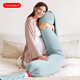 多米貝貝（Tomibaby）孕婦枕護(hù)腰側(cè)睡枕托腹u型枕抱枕側(cè)臥靠枕顆粒長(zhǎng)條糖果枕-藍(lán)