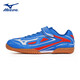 美津濃（MIZUNO） 乒乓球鞋兒童防滑男童女童魔術(shù)貼耐磨運動(dòng)鞋比賽訓練乒乓球鞋 207122藍紅色 35 220mm