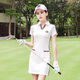 TTYGJ高爾夫服裝女士連衣裙修身短裙 POLO衫運動(dòng)T恤長(cháng)裙半身裙子女裝 白色 S
