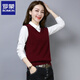 羅蒙（ROMON）V領(lǐng)100純羊毛絨背心女毛衣秋冬內搭保暖馬甲針織上衣毛衫雞心馬夾 酒紅 XL
