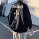 柏銘臣?xì)W美高街hiphop外套男春秋款美式十字架棒球服痞帥潮牌飛行員夾克 黑色 L【建議120-135斤】