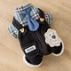 嬉皮狗（hipidog）四腳背帶小狗狗衣服冬季加厚小型幼犬雪納瑞比熊寵物泰迪冬款冬天 格紋牛仔 XS（建議體重1-3斤）