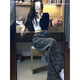 KAHTOP2024春秋新款辣妹復古迷彩牛仔褲女高腰寬松闊腿工裝長褲子YLM 迷彩色 M