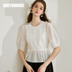 ROEYSHOUSE羅衣法式荷葉擺繡花襯衫初夏新款氣質(zhì)甜美拼接上衣10243 白色 M