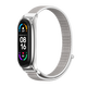 米布斯（mijobs）適用小米手環(huán)10/9/8/7表帶6/5/4腕帶3nfc版尼龍編織金屬四五六七八九腕帶透氣個性男士女生 【水滴款】海貝銀 適用小米手環(huán)6/5/4/3表帶NFC版（表殼款）